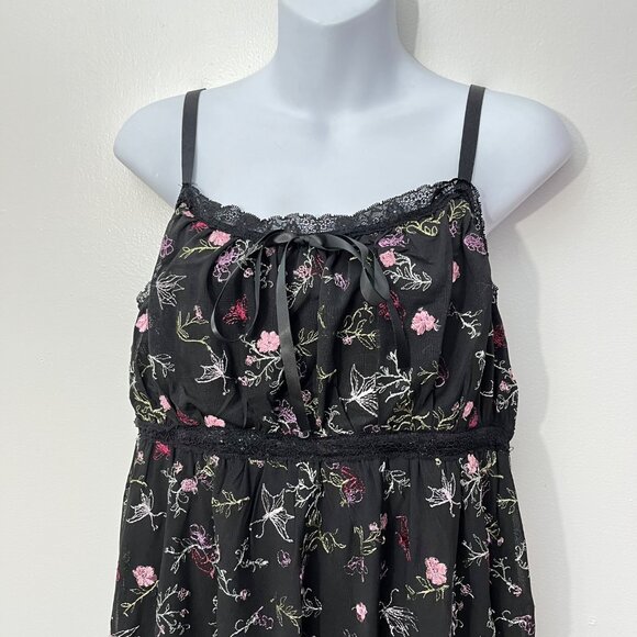 Thorn & Fable Floral Sweet Society Flower‎ Embroidery Cami Whimsy Goth Dress - Picture 2 of 7